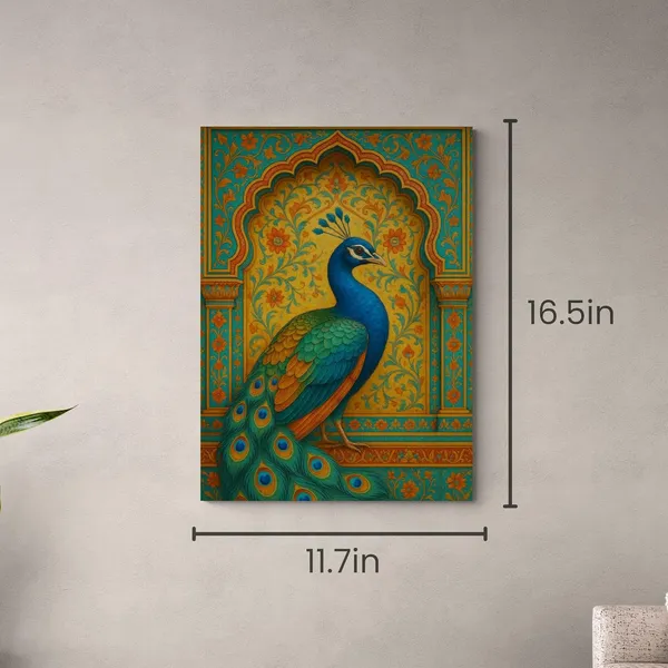 Peacock_Vastu_Frame_Trendy_Madhubani_Floral_Canvas_Painting_For_Home_And_Offices