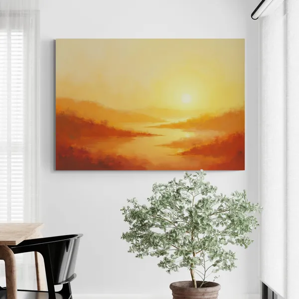 Sunset_Landscape_Evergreen_Nature_Art_Eclectic_Canvas_Painting_For_Home_And_Offices