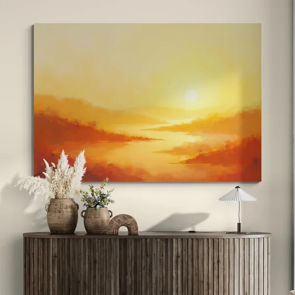 Sunset_Landscape_Evergreen_Nature_Art_Eclectic_Canvas_Painting_For_Home_And_Offices