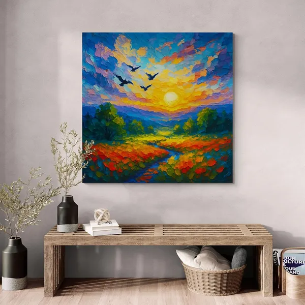 Sunset_Scenery_Landscape_Art_Abstract_Nature_Canvas_Painting_For_Home_And_Offices