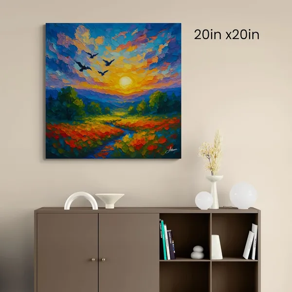 Sunset_Scenery_Landscape_Art_Abstract_Nature_Canvas_Painting_For_Home_And_Offices