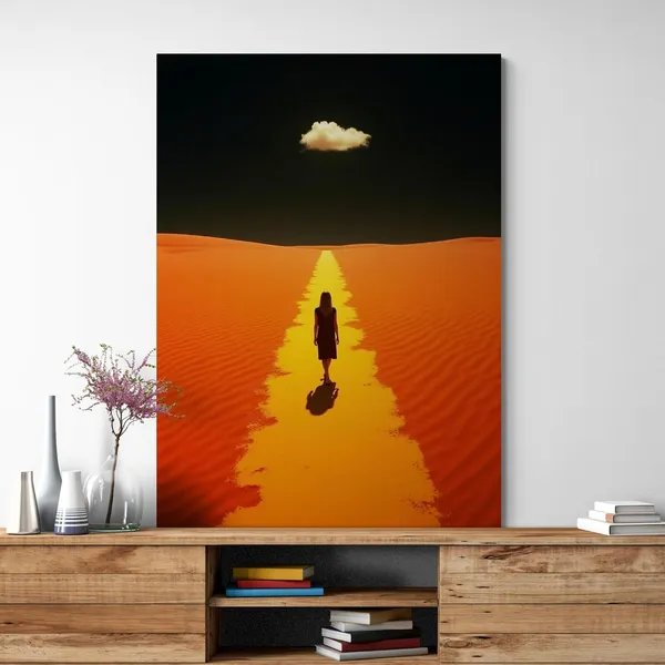 Woman_Abstract_Modern_Art_Boho_Chic_Canvas_Painting_For_Home_And_Offices