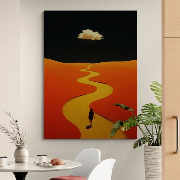 Paintings_Woman_Long_Wavy_Road_Modern_Canvas_Painting_For_Home_And_Offices