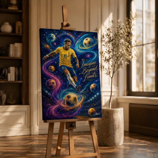 Neymar_Jr_Cosmic_Beyond_Limits_|_Brazilian_Football_Canvas_Wall_Art