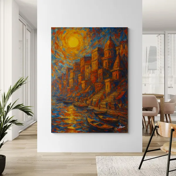 Kashi_Varanasi_Banaras_Ghat_Religious_Spiritual_Canvas_Painting_For_Home_And_Offices