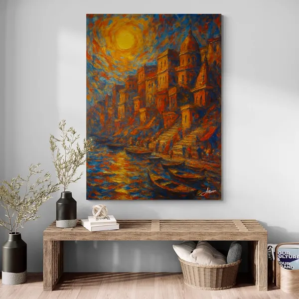 Kashi_Varanasi_Banaras_Ghat_Religious_Spiritual_Canvas_Painting_For_Home_And_Offices