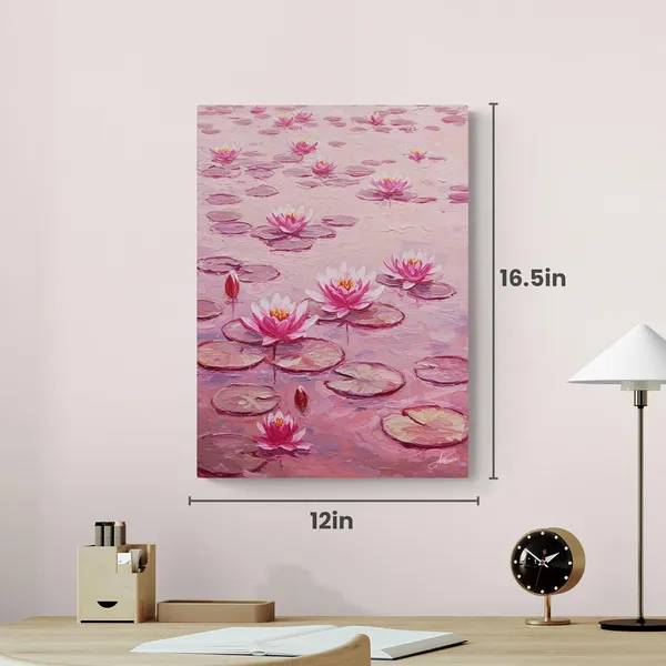 Flowers_Vastu_Water_Lily_Cafes_Eclectic_Canvas_Painting_For_Home_And_Offices