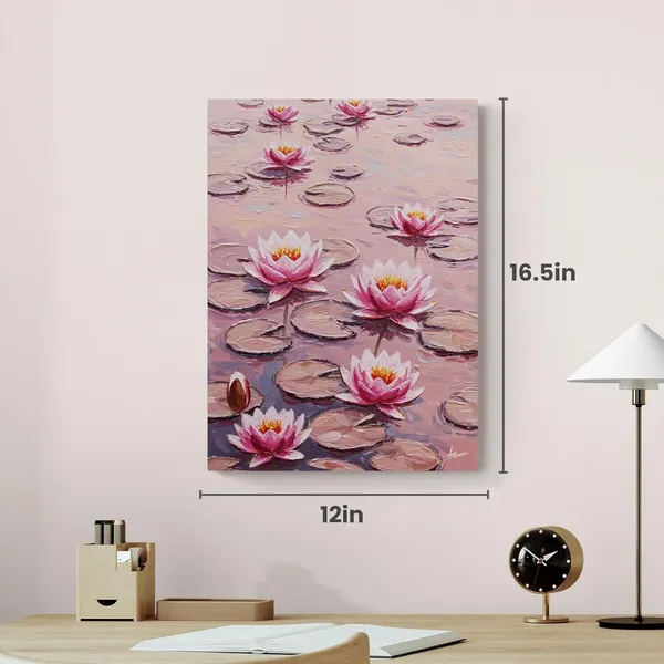 Flowers_Vastu_Water_Lily_Cafes_Eclectic_Canvas_Painting_For_Home_And_Offices
