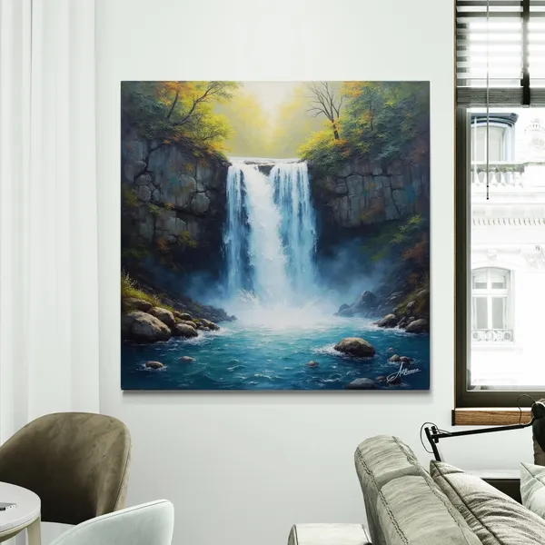 Waterfall_Square_Vastu_Scenic_View_Meditation_Canvas_Painting_For_Home_And_Offices