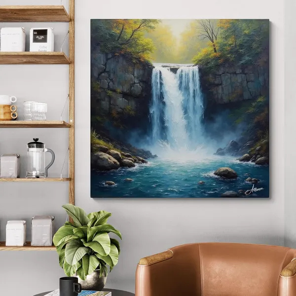 Waterfall_Square_Vastu_Scenic_View_Meditation_Canvas_Painting_For_Home_And_Offices