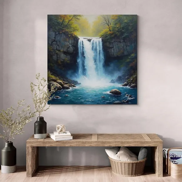 Waterfall_Square_Vastu_Scenic_View_Meditation_Canvas_Painting_For_Home_And_Offices