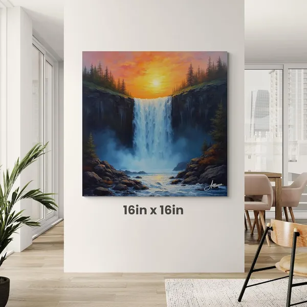 Waterfall_Vastu_Heavy_Flow_Water_Landscape_Canvas_Painting_For_Home_And_Offices