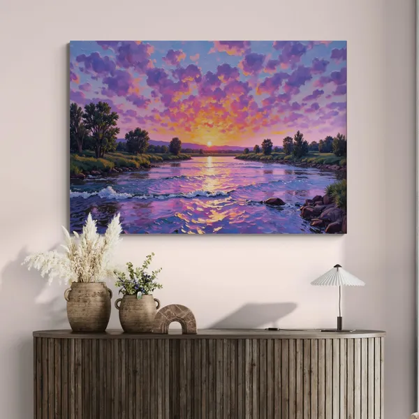 Beautiful_Landscape_Nature_Vibrant_Sunset_River_Canvas_Painting_For_Home_And_Offices