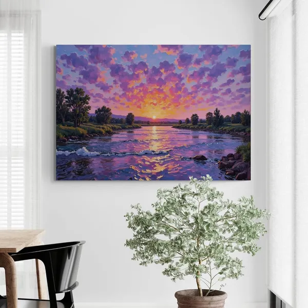 Beautiful_Landscape_Nature_Vibrant_Sunset_River_Canvas_Painting_For_Home_And_Offices