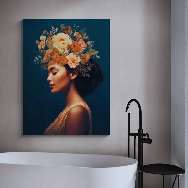Beautiful_Woman_Silhouette_Crown_Paintings_Pastel_Canvas_Painting_For_Home_And_Offices