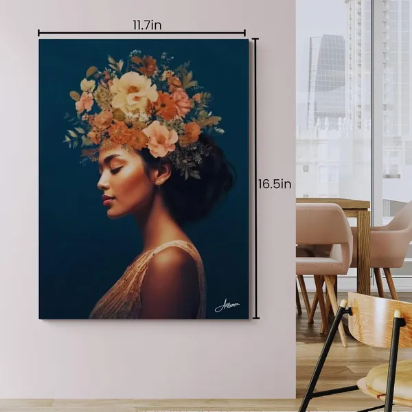 Beautiful_Woman_Silhouette_Crown_Paintings_Pastel_Canvas_Painting_For_Home_And_Offices