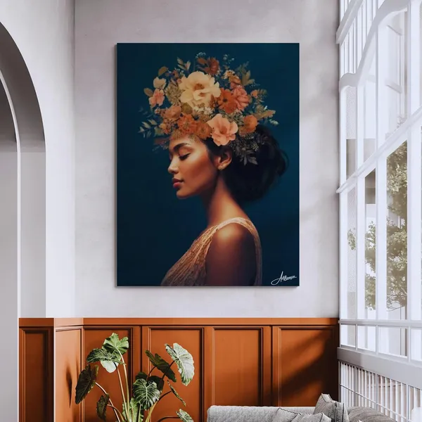 Beautiful_Woman_Silhouette_Crown_Paintings_Pastel_Canvas_Painting_For_Home_And_Offices