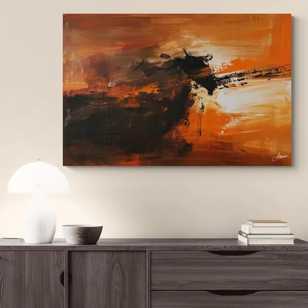Charging_Bull_Modern_Abstract_Framed_Art_Canvas_Painting_For_Home_And_Offices