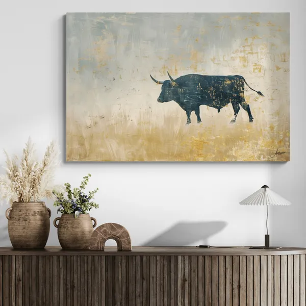 Minimal_Bull_Silhouette_Framed_Art_Premium_Canvas_Painting_For_Home_And_Offices