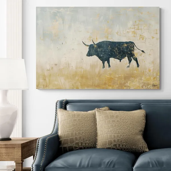 Minimal_Bull_Silhouette_Framed_Art_Premium_Canvas_Painting_For_Home_And_Offices