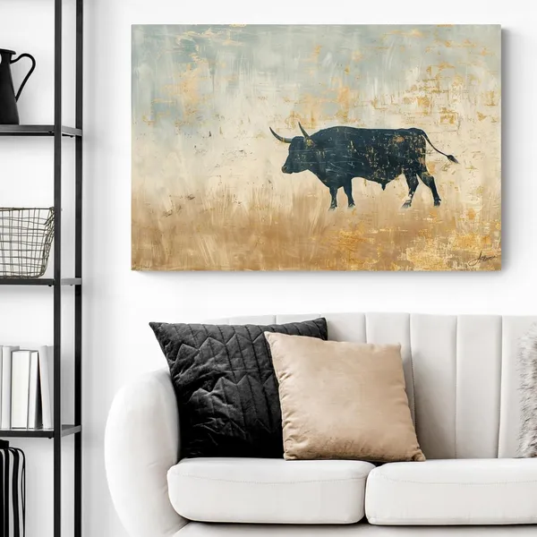 Minimal_Bull_Silhouette_Framed_Art_Premium_Canvas_Painting_For_Home_And_Offices