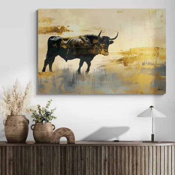 Golden_Bull_Framed_Art_Luxury_Office_Canvas_Painting_For_Home_And_Offices