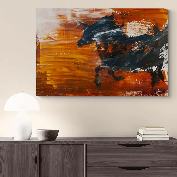 Charging_Bull_Abstract_Framed_Art_Luxury_Canvas_Painting_For_Home_And_Offices