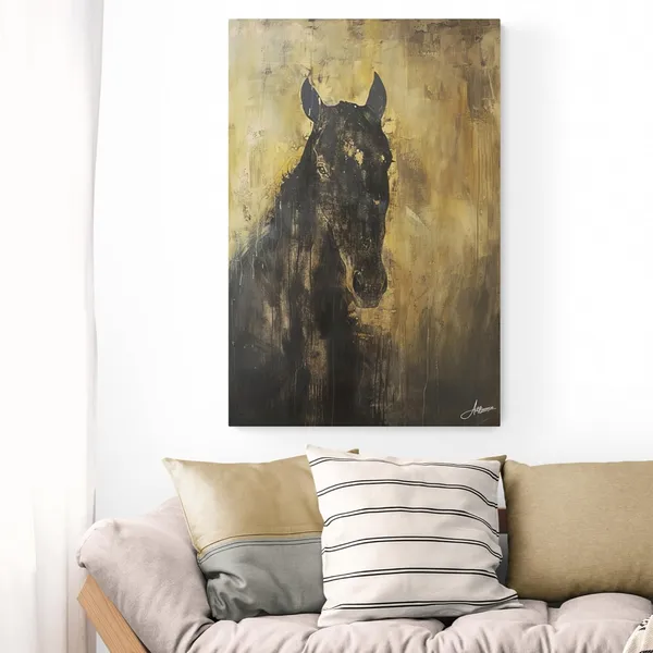 Majestic_Black_Horse_Framed_Art_Luxury_Canvas_Painting_For_Home_And_Offices