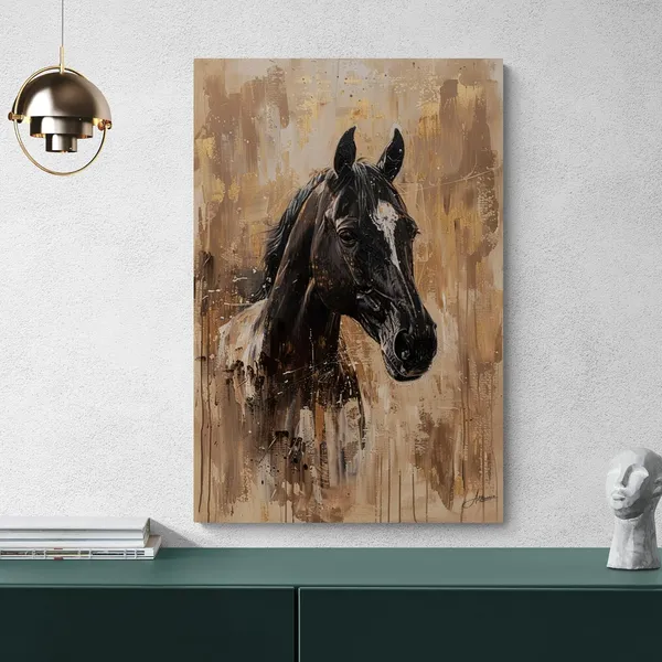 Majestic_Black_Horse_Framed_Art_Luxury_Canvas_Painting_For_Home_And_Offices
