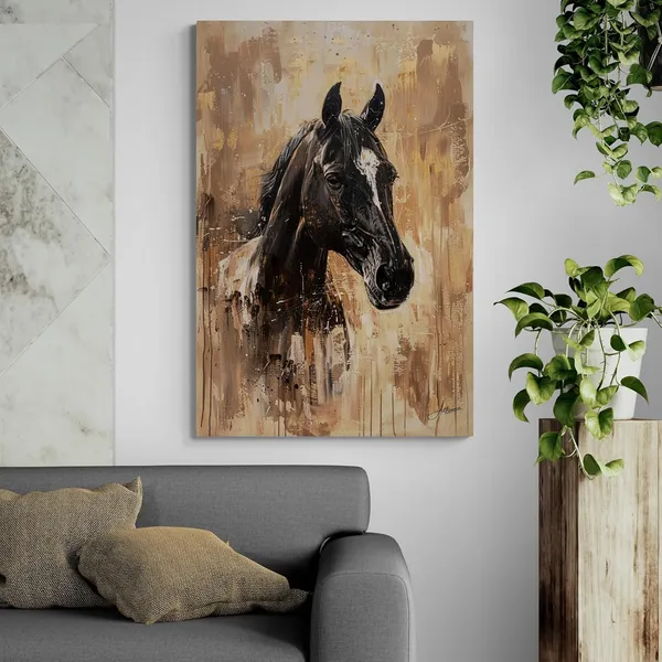 Majestic_Black_Horse_Framed_Art_Luxury_Canvas_Painting_For_Home_And_Offices