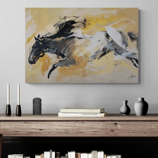 Abstract_Running_Horse_Framed_Art_Luxury_Canvas_Painting_For_Home_And_Offices
