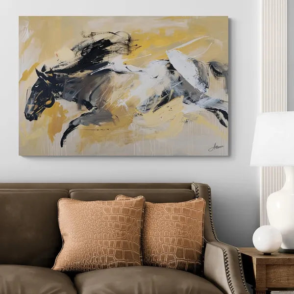 Abstract_Running_Horse_Framed_Art_Luxury_Canvas_Painting_For_Home_And_Offices
