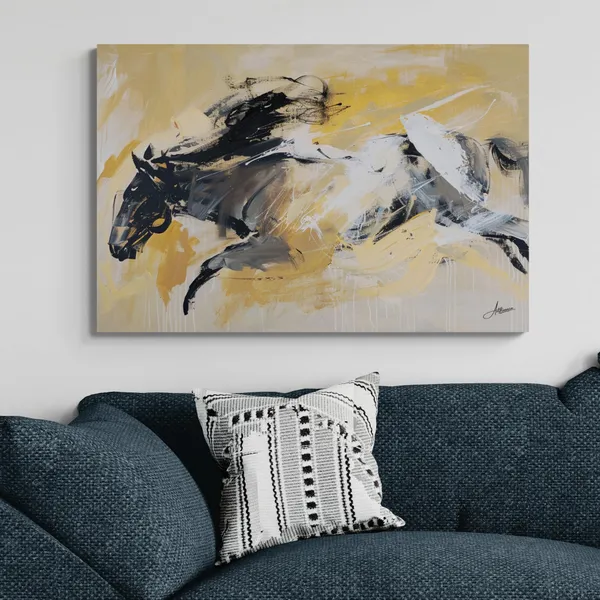Abstract_Running_Horse_Framed_Art_Luxury_Canvas_Painting_For_Home_And_Offices