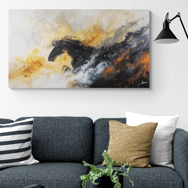 Abstract_Black_Horse_Framed_Art_Luxury_Canvas_Painting_For_Home_And_Offices