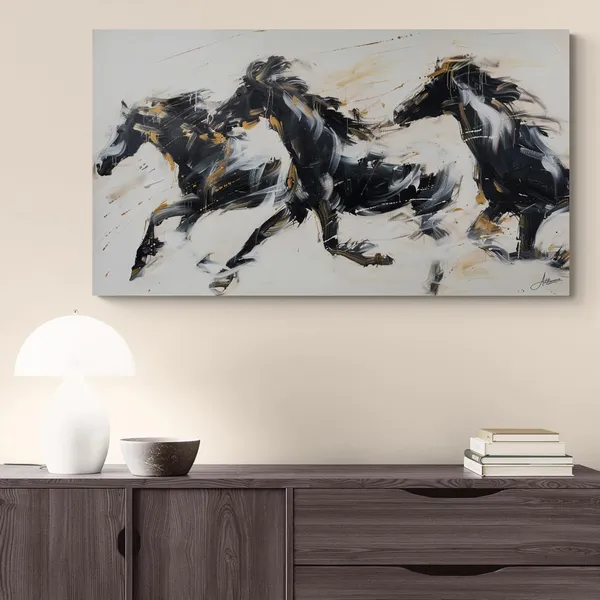 Abstract_Running_Horses_Framed_Art_Premium_Canvas_Painting_For_Home_And_Offices