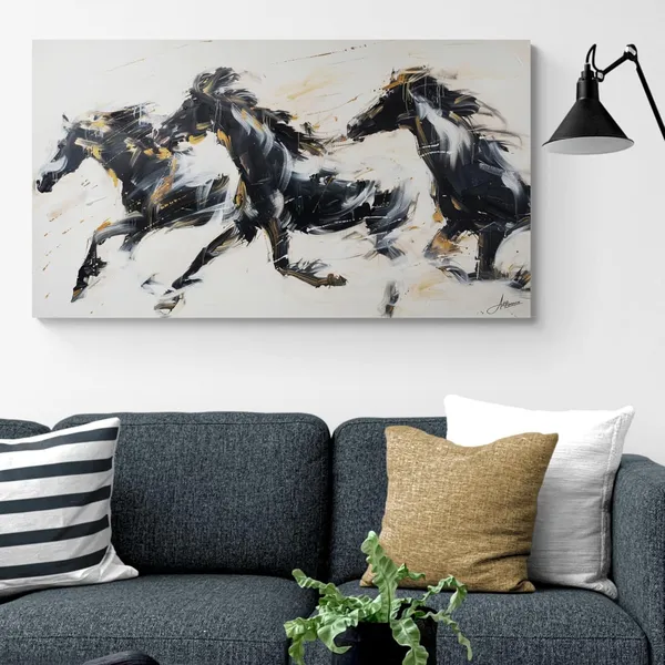 Abstract_Running_Horses_Framed_Art_Premium_Canvas_Painting_For_Home_And_Offices