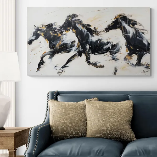 Abstract_Running_Horses_Framed_Art_Premium_Canvas_Painting_For_Home_And_Offices