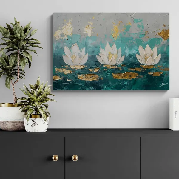 Lotus_Gold_Texture_Framed_Art_Premium_Canvas_Painting_For_Home_And_Offices