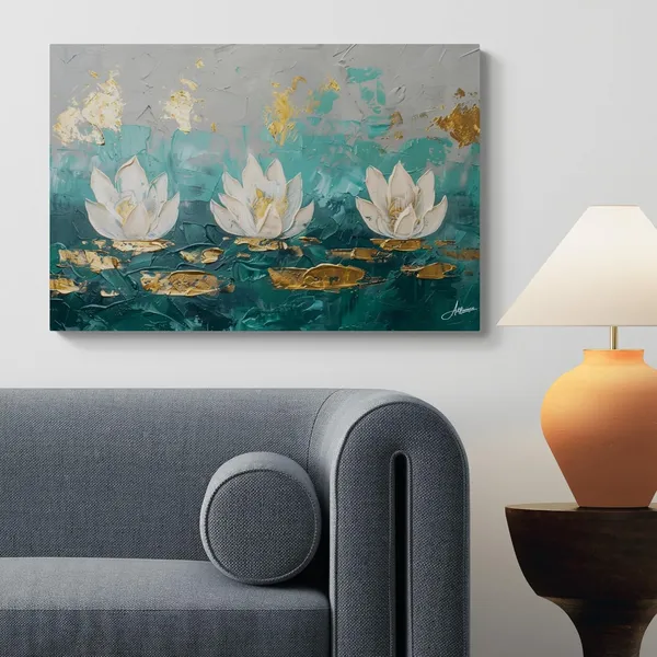Lotus_Gold_Texture_Framed_Art_Premium_Canvas_Painting_For_Home_And_Offices