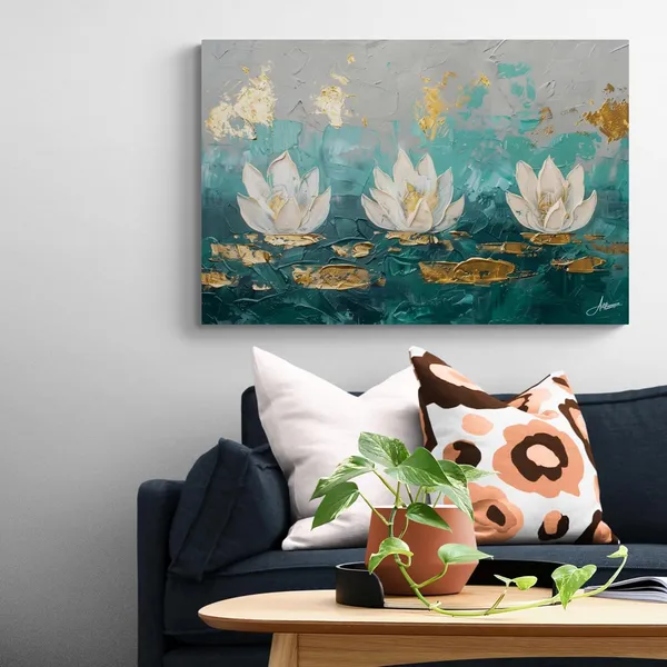 Lotus_Gold_Texture_Framed_Art_Premium_Canvas_Painting_For_Home_And_Offices