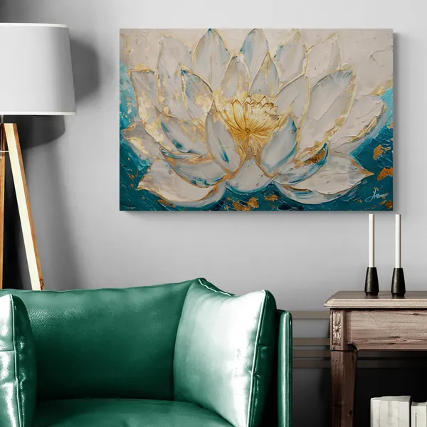 Luxury_White_Lotus_Framed_Art_Premium_Canvas_Painting_For_Home_And_Offices