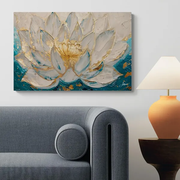 Luxury_White_Lotus_Framed_Art_Premium_Canvas_Painting_For_Home_And_Offices