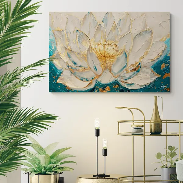 Luxury_White_Lotus_Framed_Art_Premium_Canvas_Painting_For_Home_And_Offices