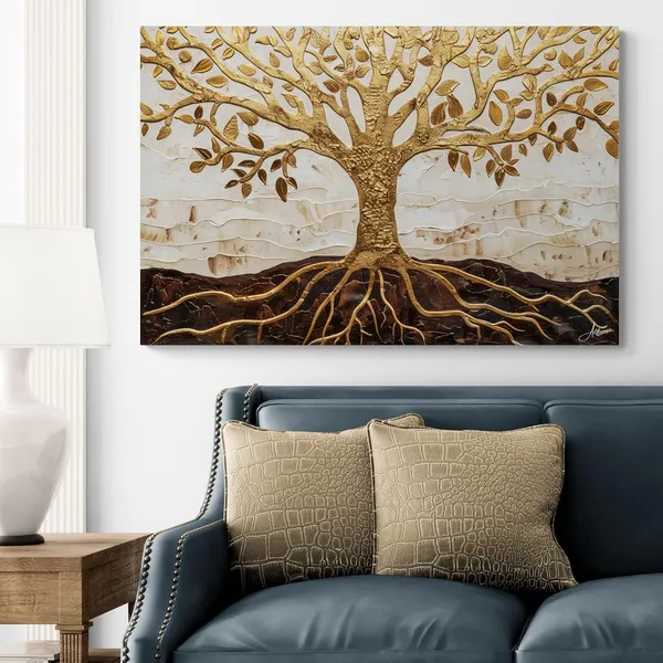 Golden_Tree_Life_Framed_Art_Luxury_Canvas_Painting_For_Home_And_Offices