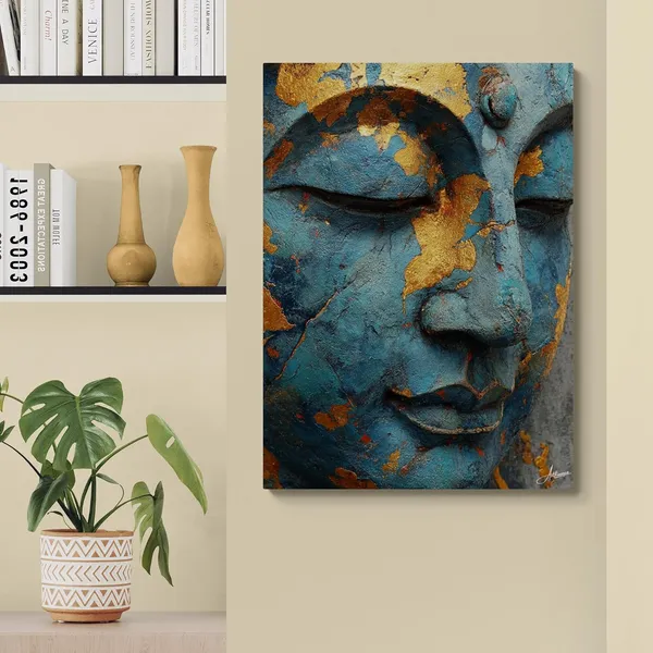 Gold_Blue_Buddha_Face_Modern_Abstract_Canvas_Painting_For_Home_And_Offices