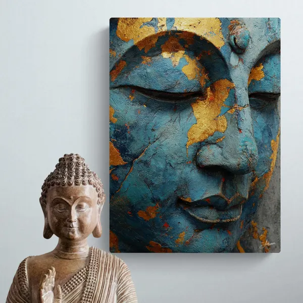 Gold_Blue_Buddha_Face_Modern_Abstract_Canvas_Painting_For_Home_And_Offices