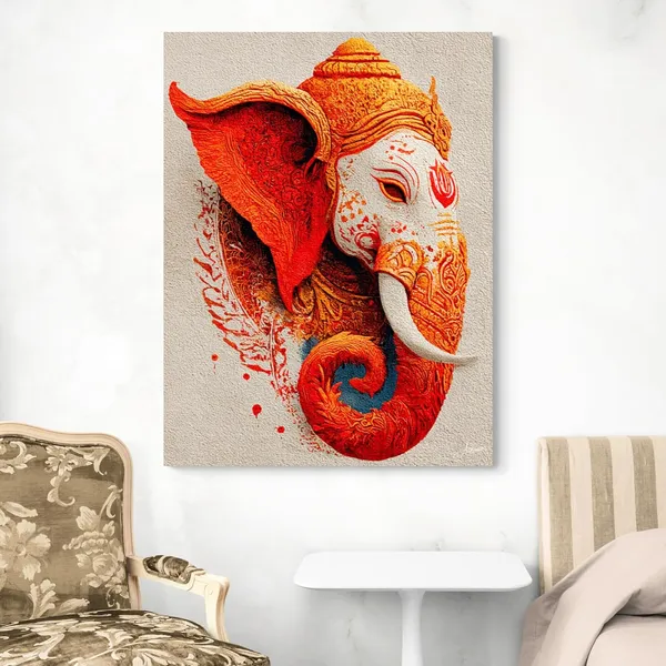 Vibrant_Ganesha_Face_Art_Inx12_Abstract_Canvas_Painting_For_Home_And_Offices