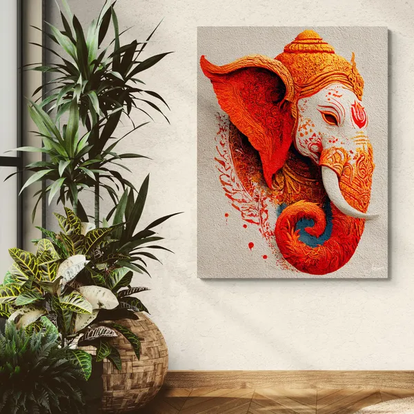 Vibrant_Ganesha_Face_Art_Inx12_Abstract_Canvas_Painting_For_Home_And_Offices
