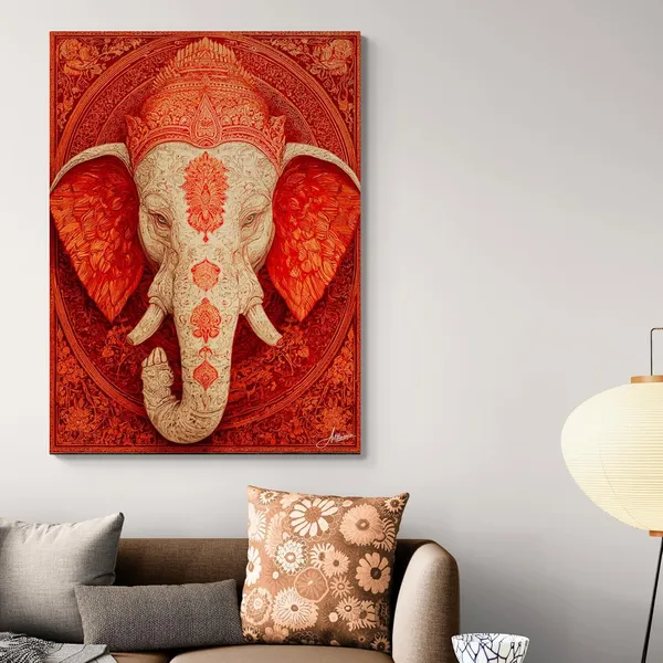 Ganesha_Face_Art_Inx12_Traditional_Textured_Canvas_Painting_For_Home_And_Offices