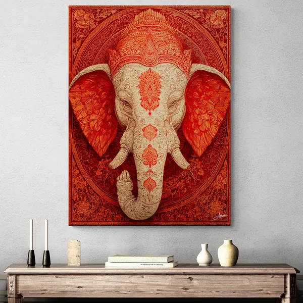Ganesha_Face_Art_Inx12_Traditional_Textured_Canvas_Painting_For_Home_And_Offices
